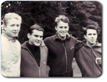 4x100m Staffel - Helmut Ebert, Hans-Peter Urban, Bernd Platzek und Wolfgang Götze (v.l.n.r.)